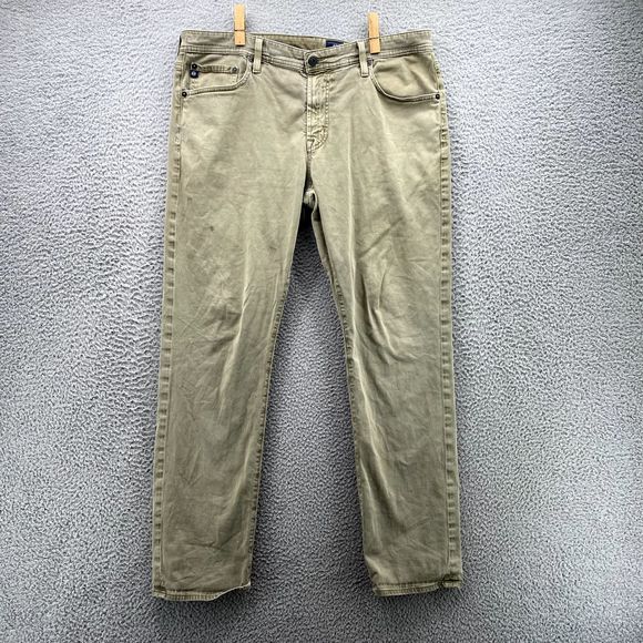Adriano Goldshmied Pants Green 36x32 Jeans The Graduate Tailored Leg Casual Mens - Picture 1 of 16